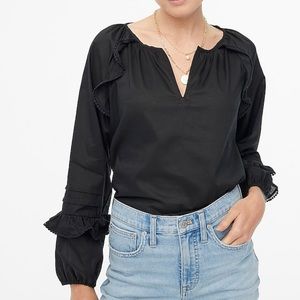 J. Crew Ruffle-trim peasant top